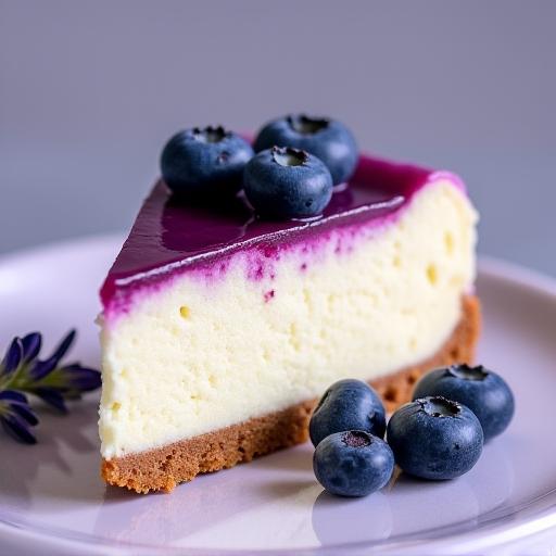 ラベンダーとブルーベリーのチーズケーキ